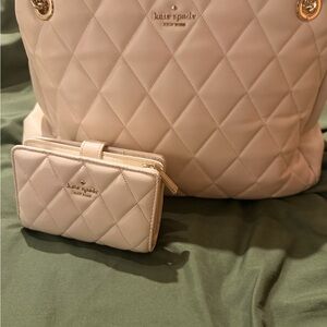 Kate Spade Quilted Cream Bag and Wallet